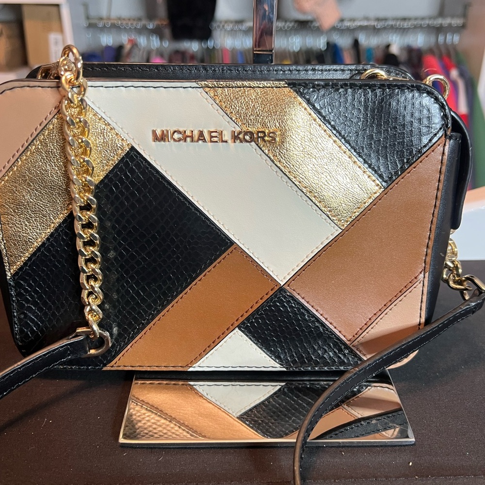 Michael Kors Black And Gold Patchwork Women's Bag - image 1
